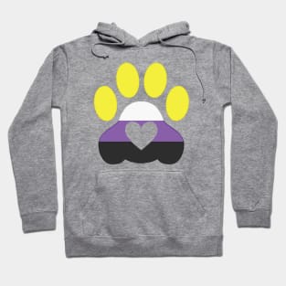 Pride Paw: Non Binary Pride Hoodie